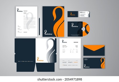 Mega set of branding stationery design with creative logo. Template usage for corporate business. 