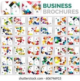 Mega set of business brochure design templates, modern geometrical abstract backgrounds