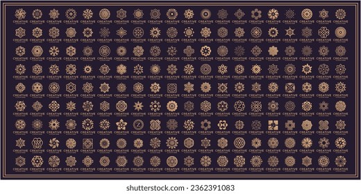 Mega set of collection luxury floral ornament beauty logo design abstract
