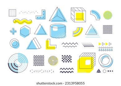 Mega set of design elements. 
Vector abstract geometric lines and graphic shapes