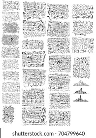 MEGA set of doodles vector. Super collection of business, bubble, city