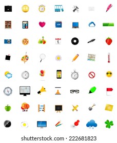 Mega Set of Flat Icons Vector Illustration.