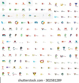 Mega set of geomeric company logos. Corporate business branding design elements