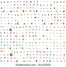 Mega set of geomeric company logos. Corporate business branding design elements