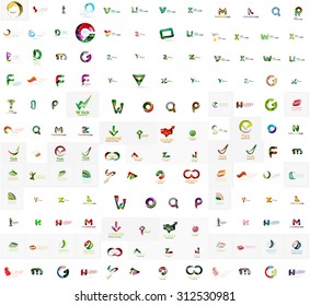 Mega set of geomeric company logos. Corporate business branding design elements
