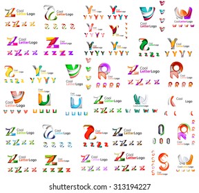 Mega set of geomeric company logos. Corporate business branding design elements