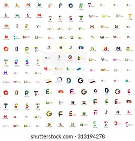 Mega set of geomeric company logos. Corporate business branding design elements