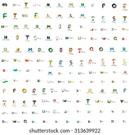 Mega set of geomeric company logos. Corporate business branding design elements