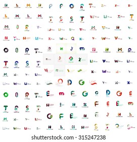Mega serie de logos de empresas geométricas. Elementos de diseño de marca de negocios corporativos