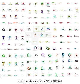 Mega set of geomeric company logos. Corporate business branding design elements