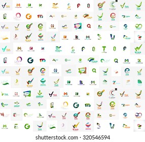 Mega set of geomeric company logos. Corporate business branding design elements