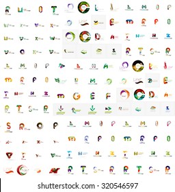 Mega set of geomeric company logos. Corporate business branding design elements