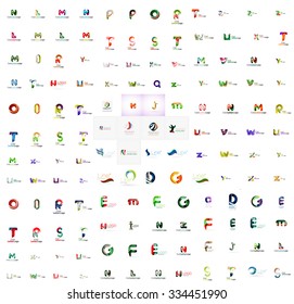 Mega serie de logos de empresas geométricas. Elementos de diseño de marca de negocios corporativos