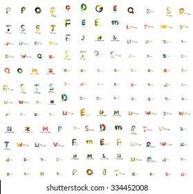 Mega serie de logos de empresas geométricas. Elementos de diseño de marca de negocios corporativos