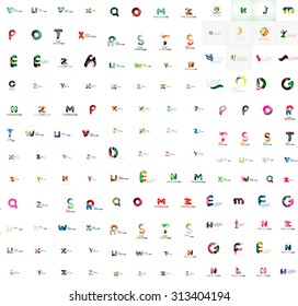 Mega set of geometric company logos. Corporate business branding design elements