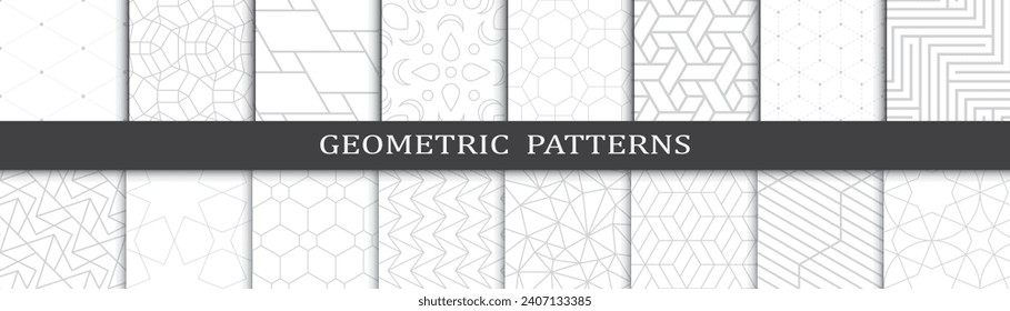 Mega conjunto de patrones geométricos. Colección simple del patrón vectorial de los años 70.