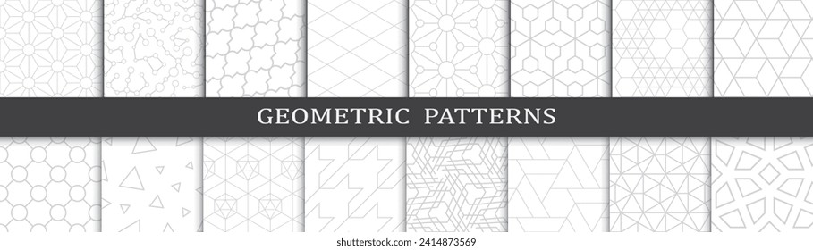 Mega set of geometric pattern. Simple collection of 70s vector pattern.