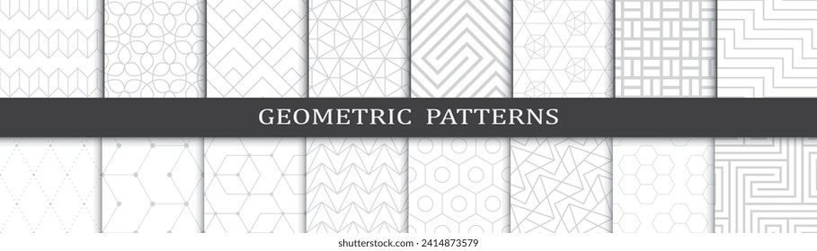 Mega set of geometric pattern. Simple collection of 70s vector pattern.