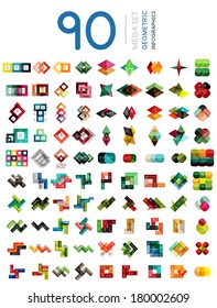 Mega set of geometric shaped infographic option banners - 90 design elements. For banners, business backgrounds, presentations