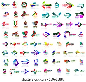 Mega set of geometrical abstract logos