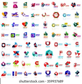 Mega set of geometrical abstract logos