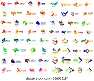 Mega set of geometrical abstract logos