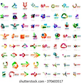 Mega set of geometrical abstract logos