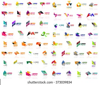 Mega set of geometrical abstract logos