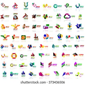 Mega set of geometrical abstract logos