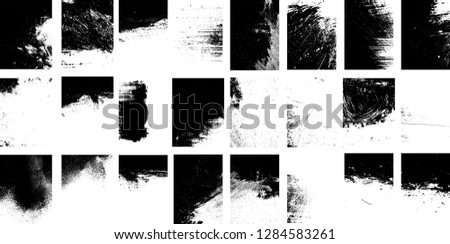 Mega set of Grunge Black and White Distress Texture .Wall Background .Vector 