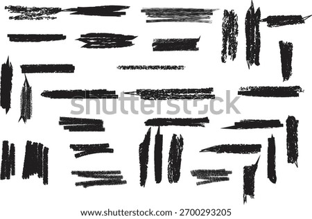 Mega Set of Hand Drawn Chalk Charcoal Brush Strokes  Grunge Marker Texture Swatches, Scribbles, and Highlight Vectors for Design Overlays