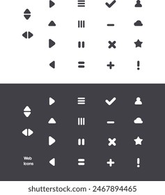 Mega set of icons. GUI basic UI UX SEO icon Essentials And Interface for web and mobile. Corporate Various Editorial star arrow direction cloud, maths design elements eps editable on gray and white BG