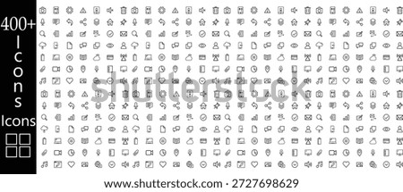 Mega set of icons in trendy line style. Business, ecommerce, finance, accounting, chat, support, message, phone, home, business, Set of shopping bag, buy cart, delivery, payment, contact us, map location, user, Big set Icons collection. Vector illustration eps 10, 