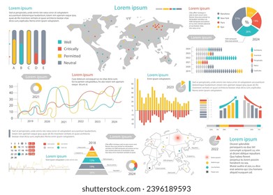 Mega set of infographic elements data visualization vector design template. Can be used for steps, options, business process, workflow, diagram, flowchart, timeline, marketing. Bundle info graphics.