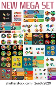 Mega set of infographic layouts, labels, web boxes and elements for your text