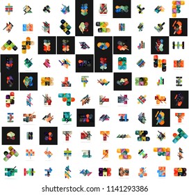 Mega conjunto de plantillas infográficas de formas geométricas. Para banners, fondos de negocios, presentaciones. Ilustración del vector