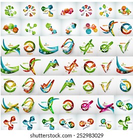 Mega conjunto de plantillas infográficas - formas geométricas mínimas abstractas modernas con texto de ejemplo