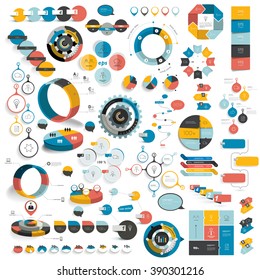 Mega set of infographics elements, charts, tabs, bar, diagrams, schems.