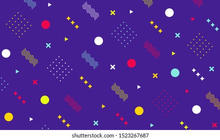 Mega set of memphis design elements, template for your project. Big colorful vector collection