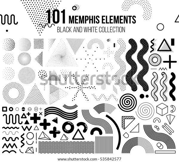 Mega set of memphis design\
elements