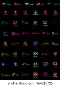 Mega-Set von mehrfarbigen Logos, Kreissymbole