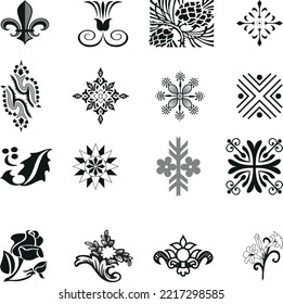 Mega Set Of Ornamental Mandala Logos. Minimalist Outline Logo Collection.