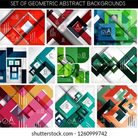 Mega set of paper geometric backgrounds. For business background | numbered banners | business lines | graphic website