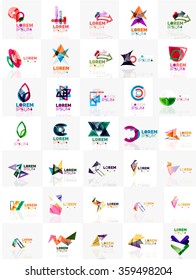 Mega set of paper logo abstract geometrical shapes