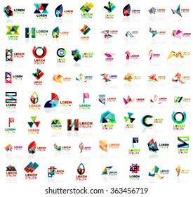 Mega conjunto de formas geométricas abstractas del logotipo de papel