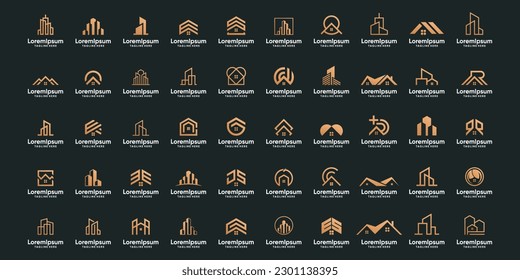 Mega set real estate building construction logo vector design