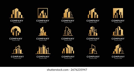 Mega Set Imobiliário, Construção e Construção Logo Vetor Design Inspiração