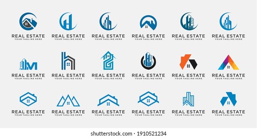 Mega set of real estate logo design template