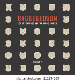 Mega set of retro textured with grunge effect vector badge shapes, collection of design elements for creating retro logos with that vintage touch (volume 2)