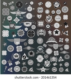 Mega set of retro vintage ribbons and label